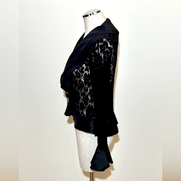 🎉Host Pick‼️ NWT🔥Joseph Ribkoff Black Lace Ruffle Bolero Jacket Cover-up - Sz 4 - Picture 4 of 5